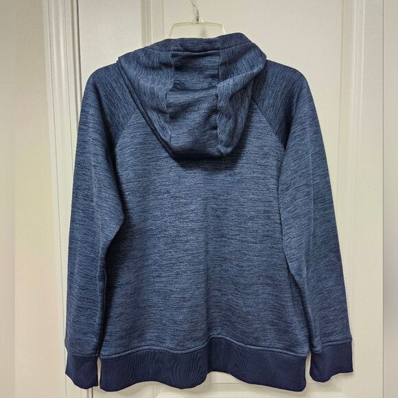 Under Armour Hoodie Women's Large Blue Loose Coldgear Pullover Pink Embroidered - Picture 6 of 6